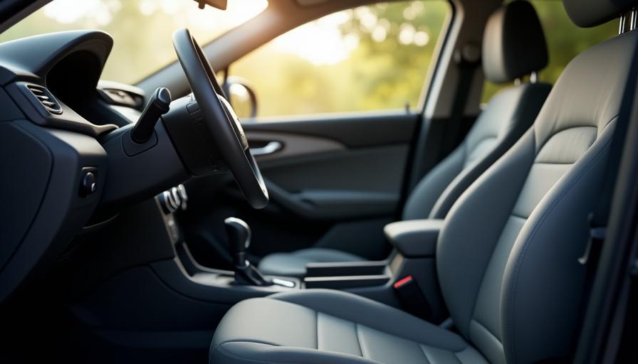 Frisk rengjort førersæde og rat